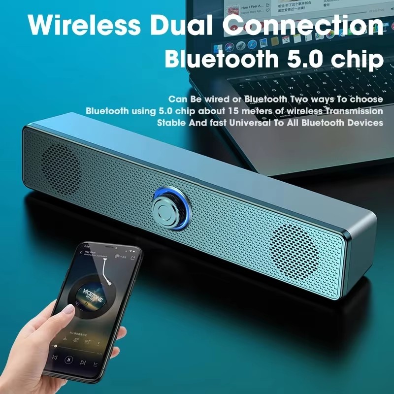 Audio Music Box - Musik-Soundbar Computer-Lautsprecher Kabelgebundene und Kabellose Bluetooth-Lautsprecher